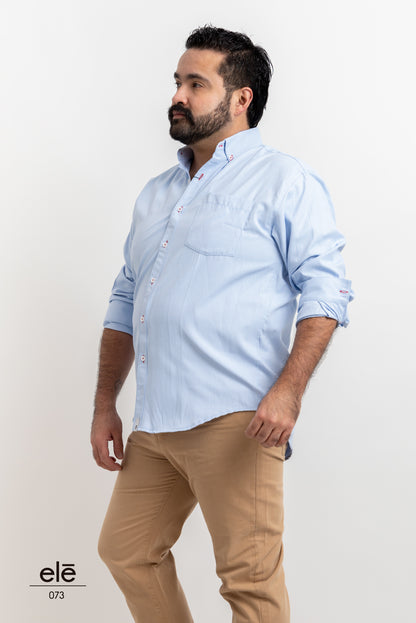 CAMISA AZUL CIELO ROMBOS CHICOS