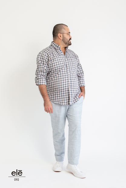 CAMISA CUADROS GRIS / ROJO