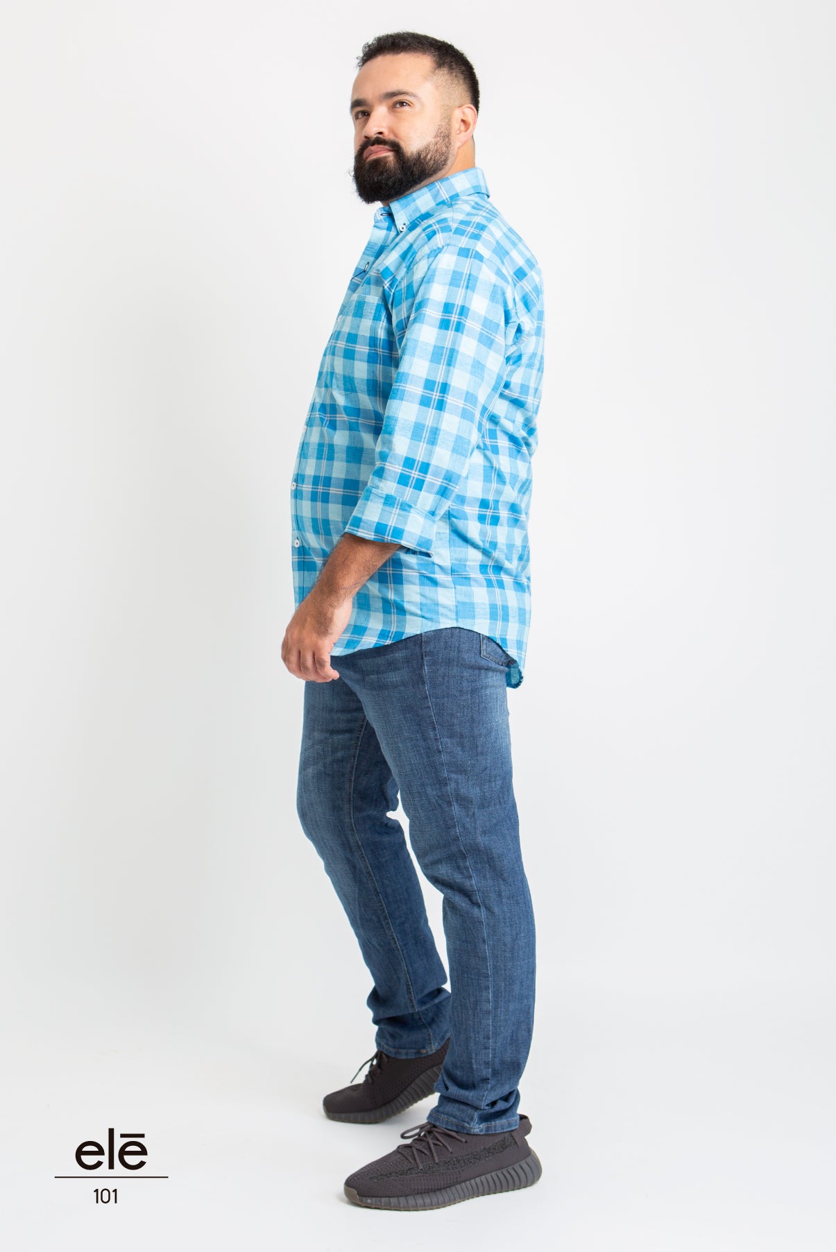 CAMISA CUADROS AZUL / AQUA